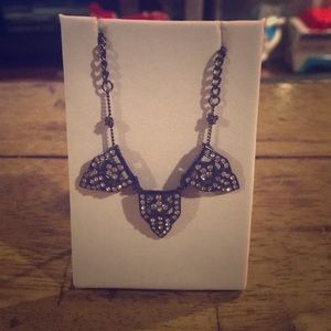 Dark silver and paste crystal necklace
